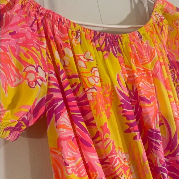 Lilly Pulitzer Jesiba Romper in Calla Yellow/Floral Coral NWT S - Picture 8 of 12